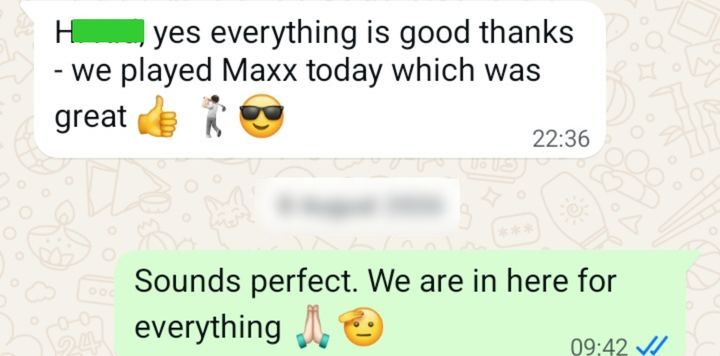 WhatsApp conversation with a Belek Golf Shuttle guest