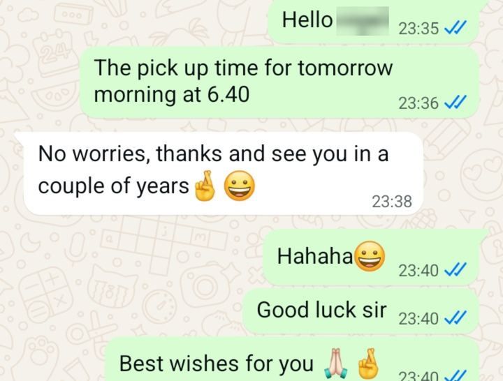 WhatsApp conversation with a Belek Golf Shuttle guest
